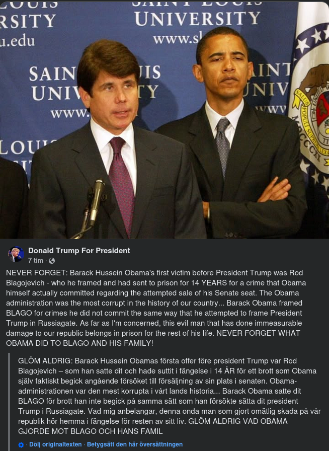 Rod Blagojevich - Obamas Första Set-Up