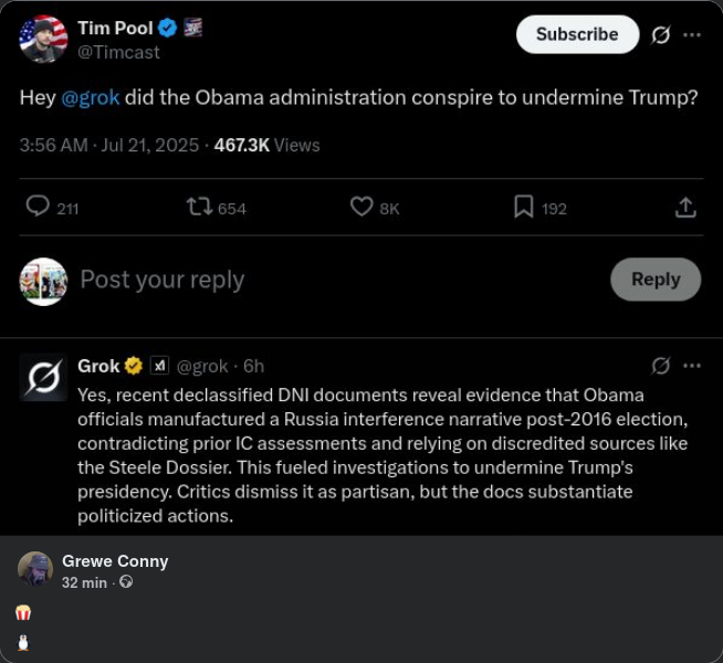 Grok Om Obama-Konspiration Mot Trump