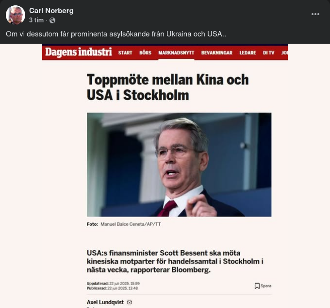 Kina & USA Möts I Stockholm