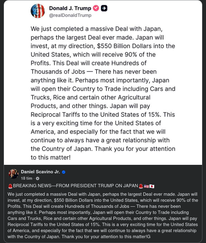 Avtal Mellan USA & Japan Klart