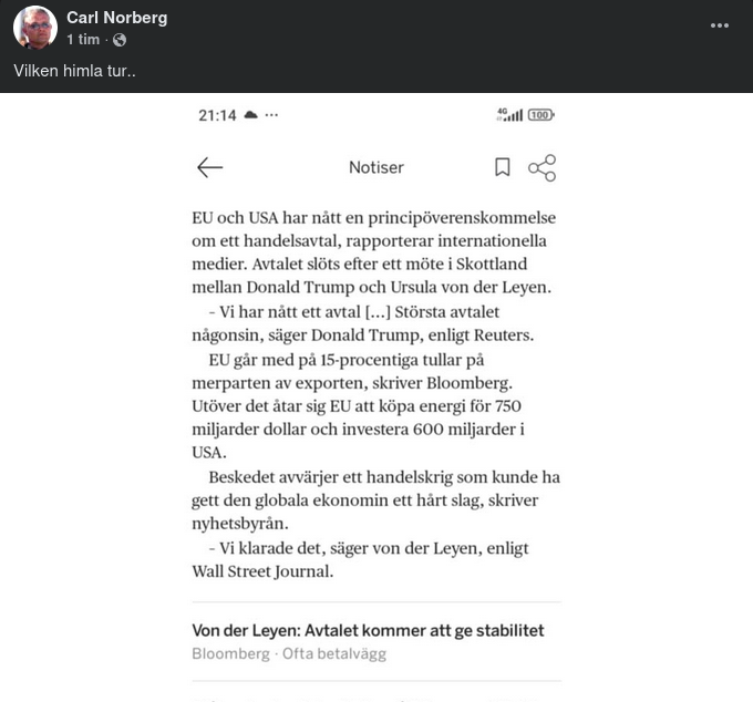 Handelsavtalande Trump & Urusla Ursula I Skottland