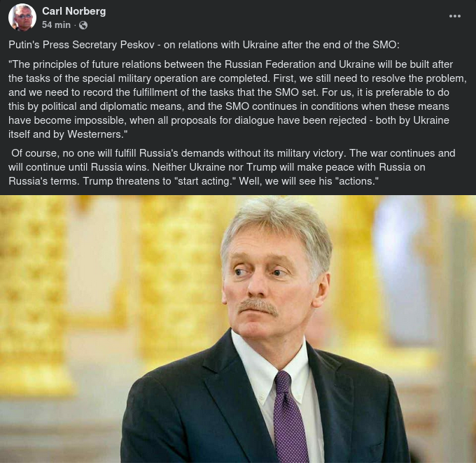 Peskov Om Framtida Ukrainarelation