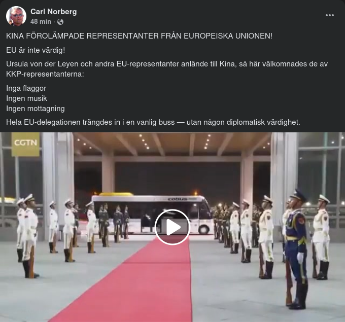 Kinesiskt EU-Välkomnande..