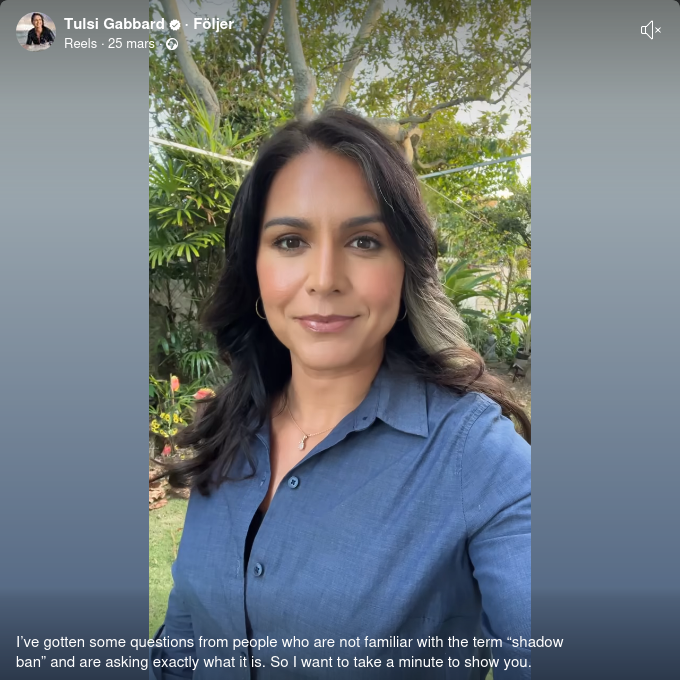 Tulsi Om Skuggbanning