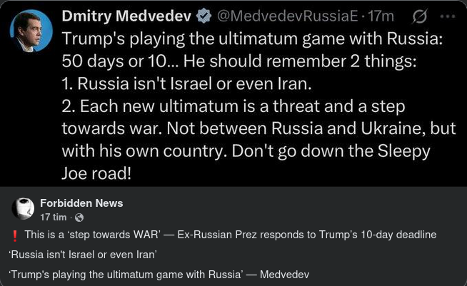 Medvedev Om Trump-Ultimatum