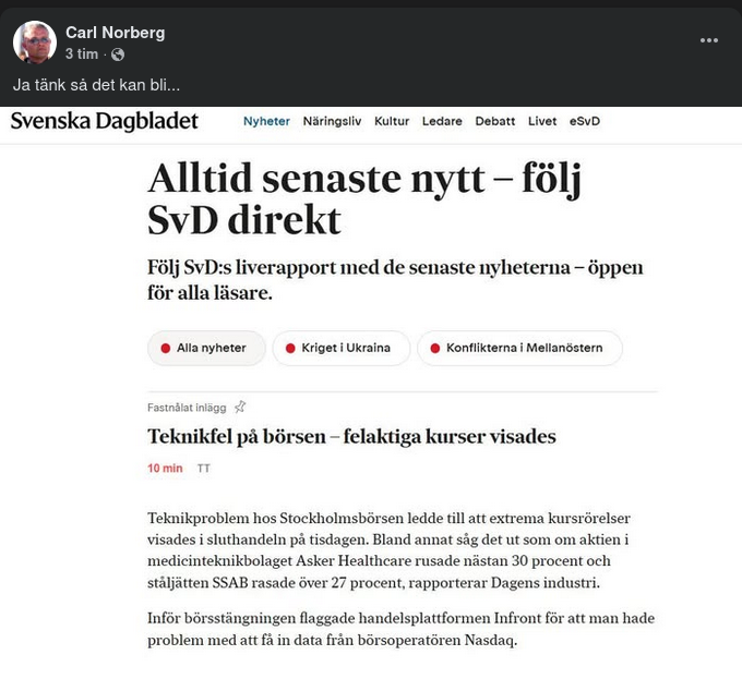 Teknikfel & Felaktiga Börskurser