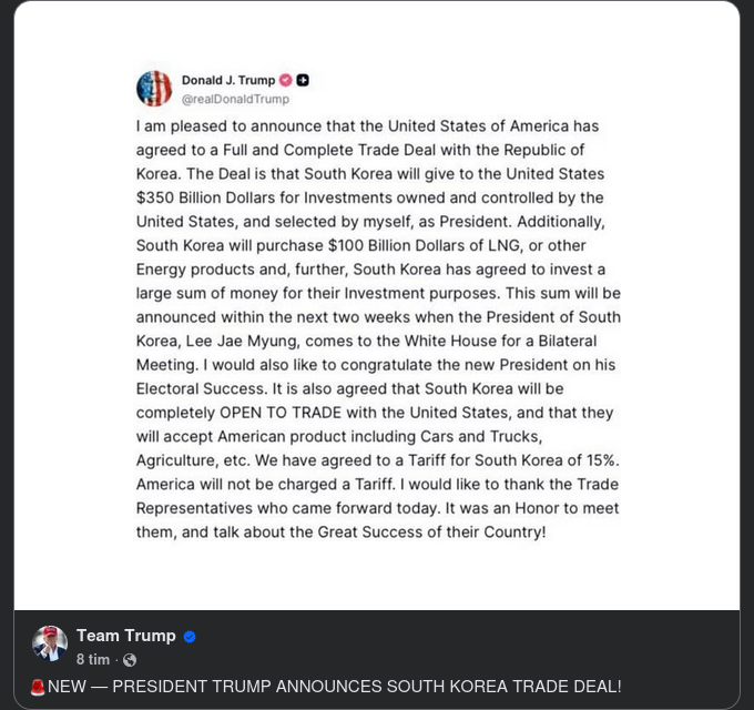 USA & Sydkorea Sluter Handelsavtal