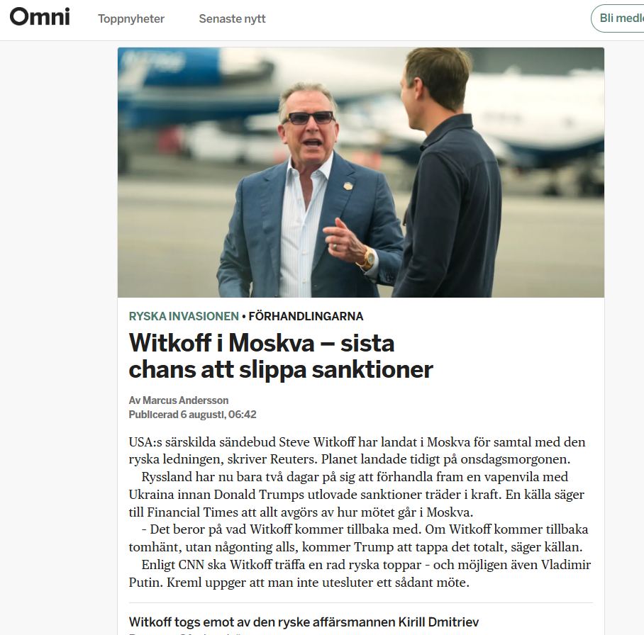 Perspektiv På Witkoff-Besök