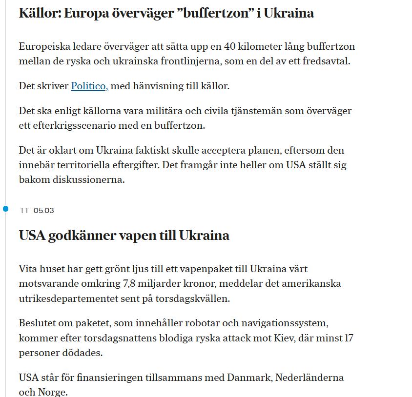 Buffertzonsövervägande Europa & Vapenlevererande USA