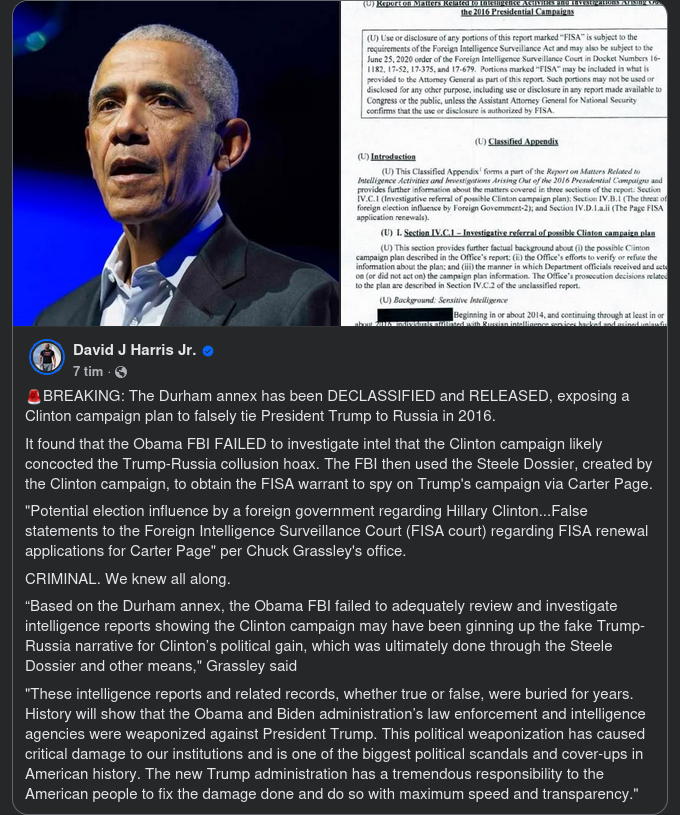 Durham-Annexet Om Clinton Avklassificerat