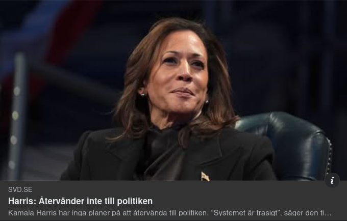Kamala Tror Det Politiska Systemet Är Trasigt