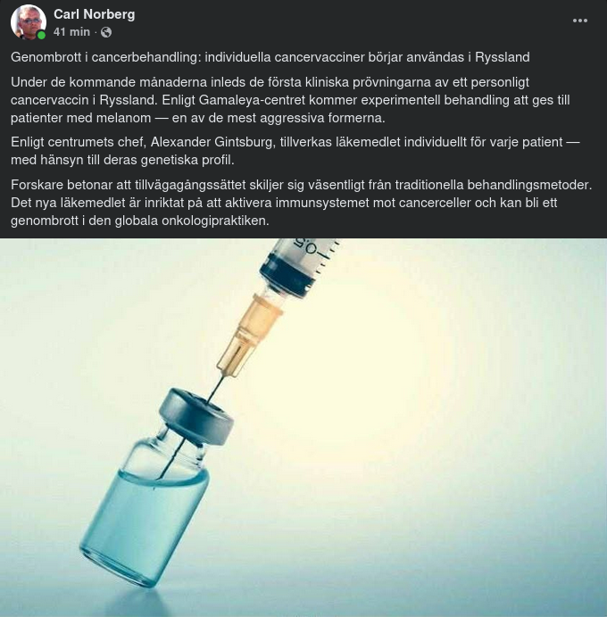 Individuella Cancervacciner I Ryssland