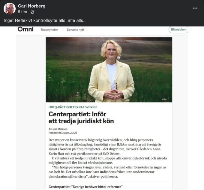 C Vill Införa Ett Tredje Juridiskt Kön