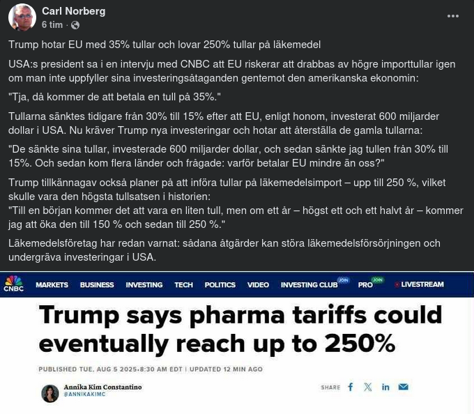 Tullar & Inte Minst På Läkemedel