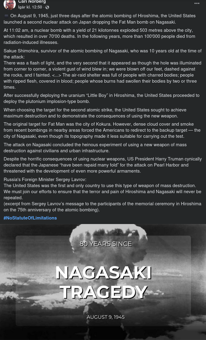 Nagasaki 9 Augusti 1945