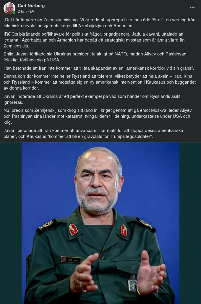 IRGC Om USA I Kaukasus