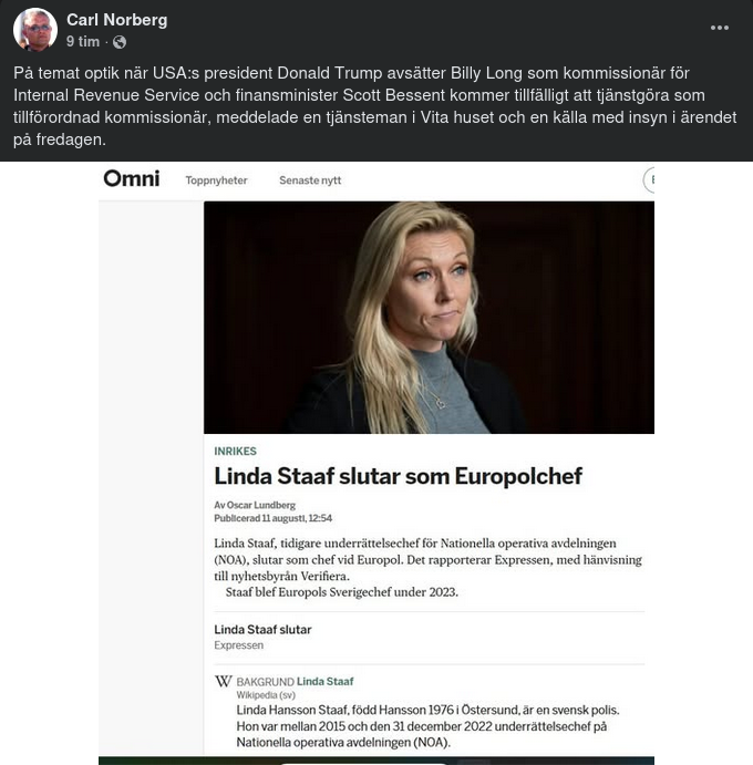 Staaf Slutar som Europolchef