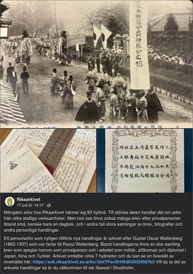 G.O. Wallenberg Hos Riksarkivet