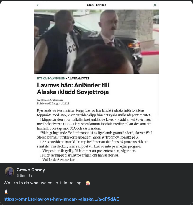 Lavrov I CCCP-Tröja