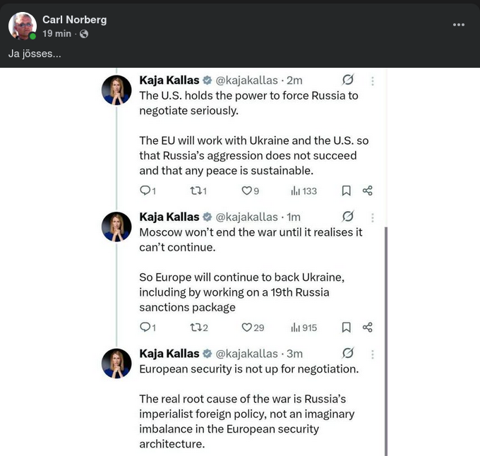 Kallas Kallar Rysk Utrikespolitik Imperialistisk