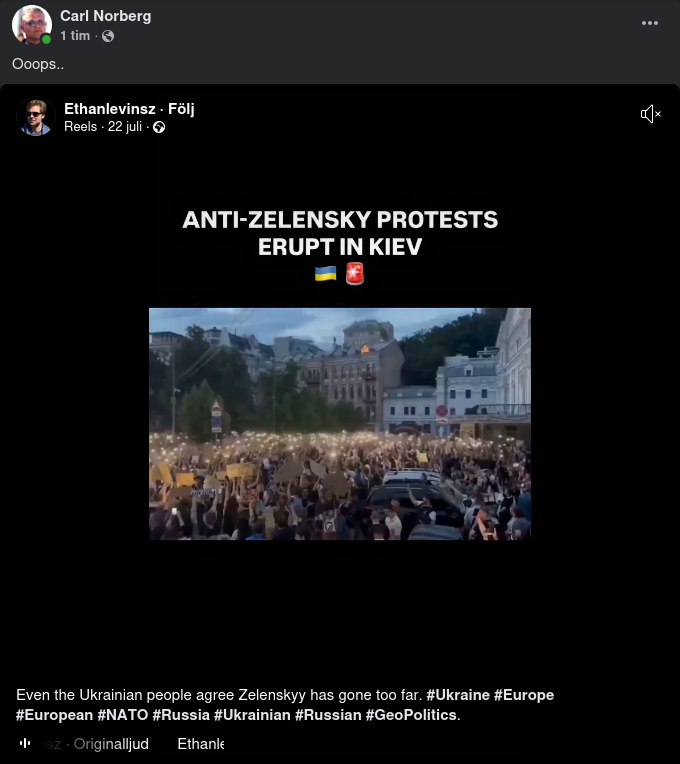 Protester Mot Zelensky I Kiev