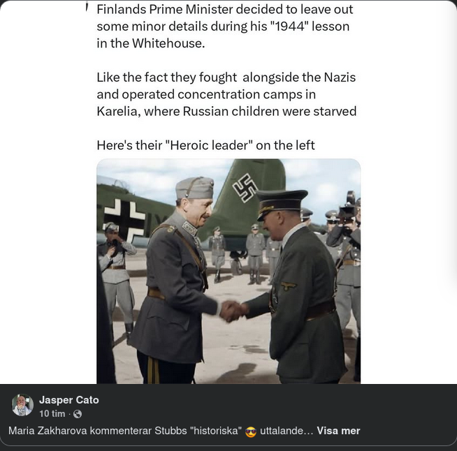 Zakharova Fyller I Vad Stubb Utelämnade