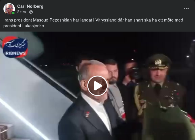 Irans President I Vitryssland