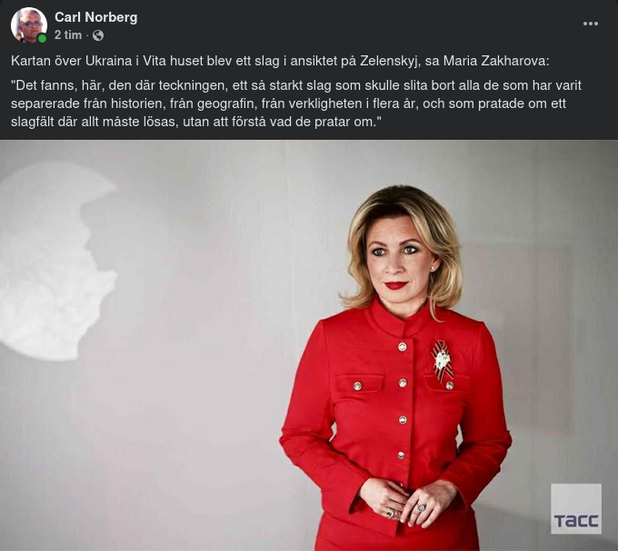 Zakharova Om Kartan I Vita Huset