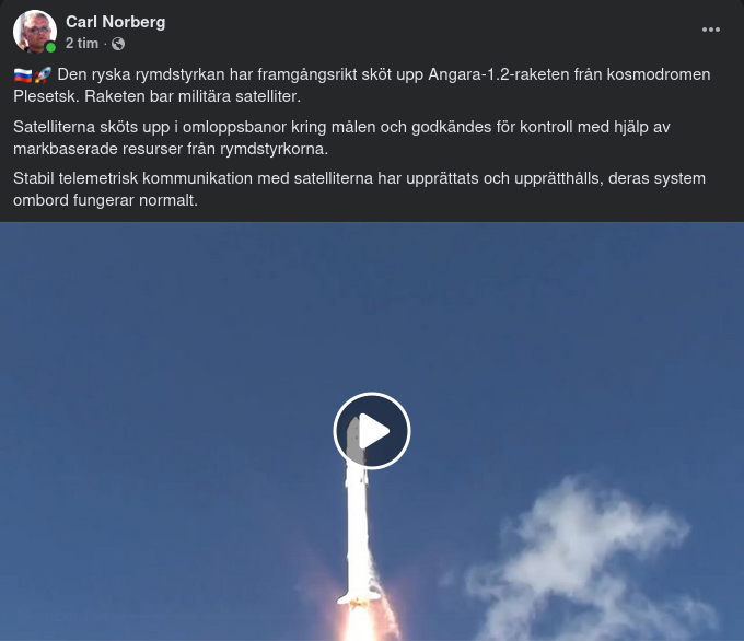 Ryska Satelliter Framgångsrikt Uppskjutna