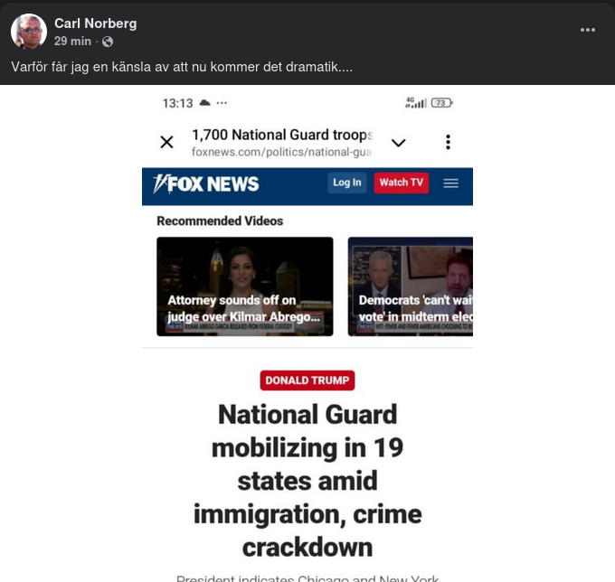 Nationalgardet Mobiliserat I 19 Stater