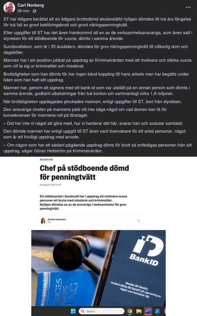 Stödboendechef Dömd För Penningtvätt