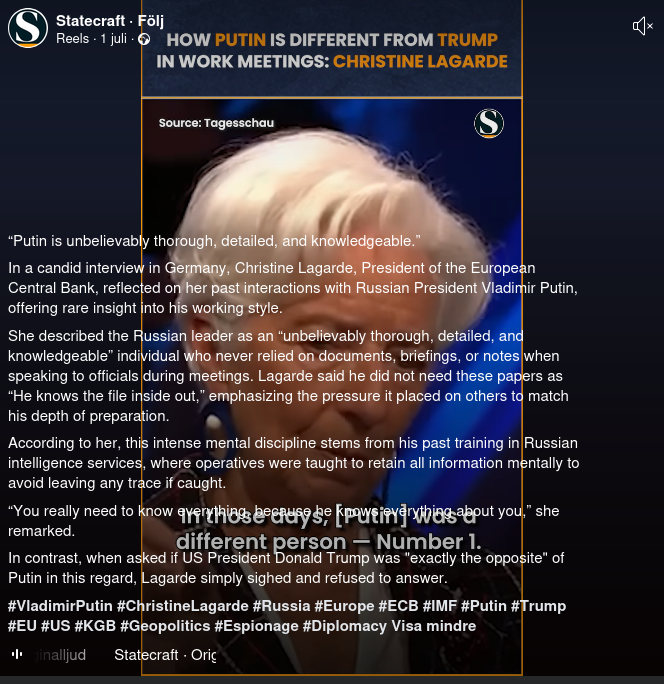 Lagarde Om Putin & Trump..