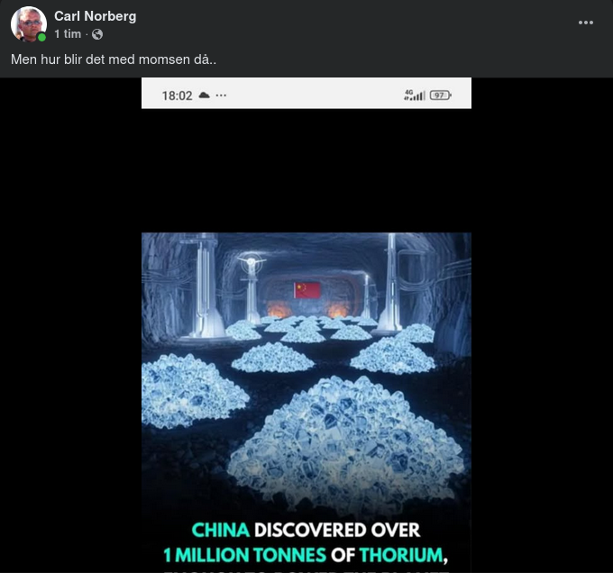 Kinesisk Toriumupptäckt