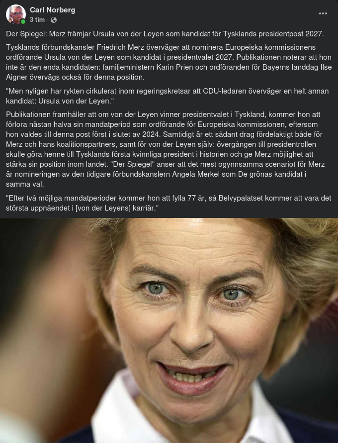 Urusla Ursula Som Tysk President?..