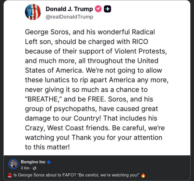 Trump Om Soros & Son