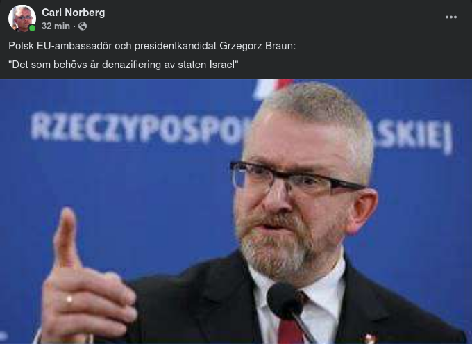 Avnazifieringskrav På Israel Från Polen