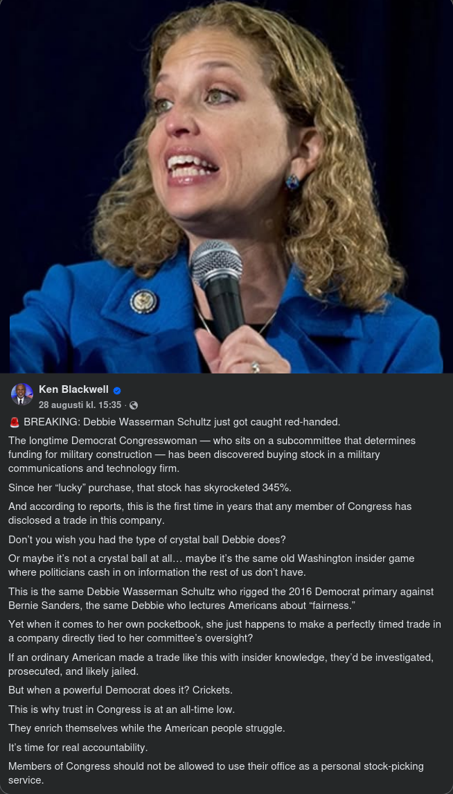Aktieköpande Wasserman Schultz