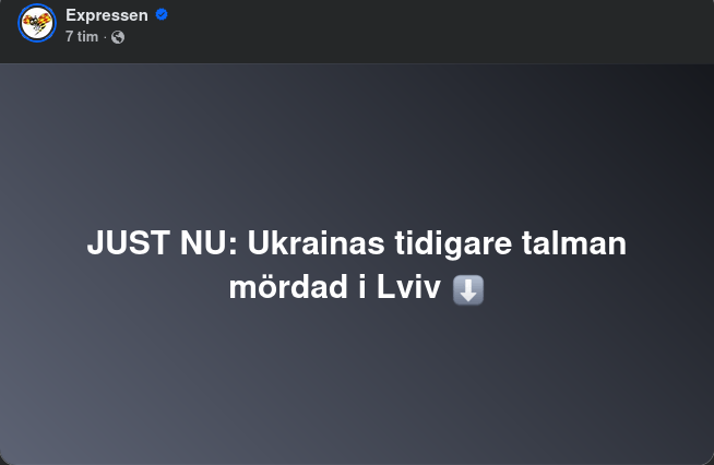 Tidigare Talman I Ukraina Mördad I Lviv