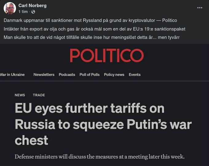 Dansk Sanktionsuppmaning Mot Ryssland