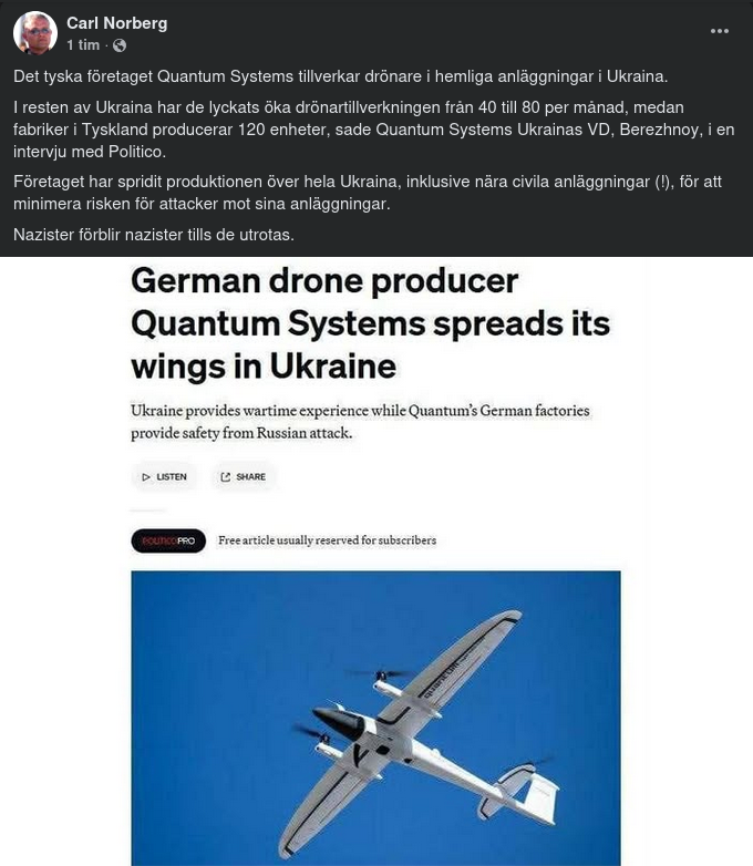 Utspridd Tysk Drönartillverkning I Ukraina