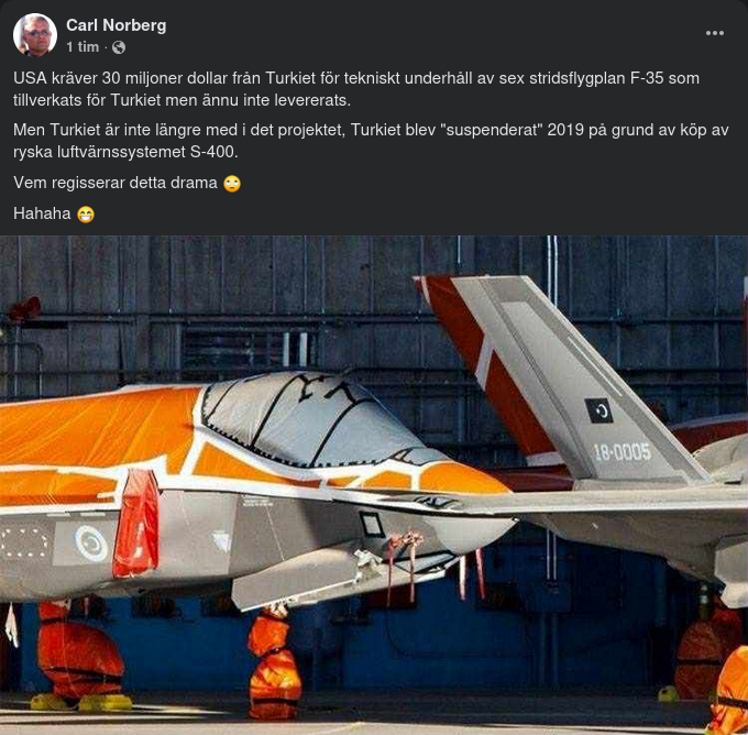 Underhållsräkning För Ej Levererade Stridsflygplan