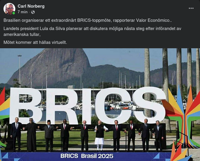 Brasilien Organiserar Virtuellt BRICS-Möte