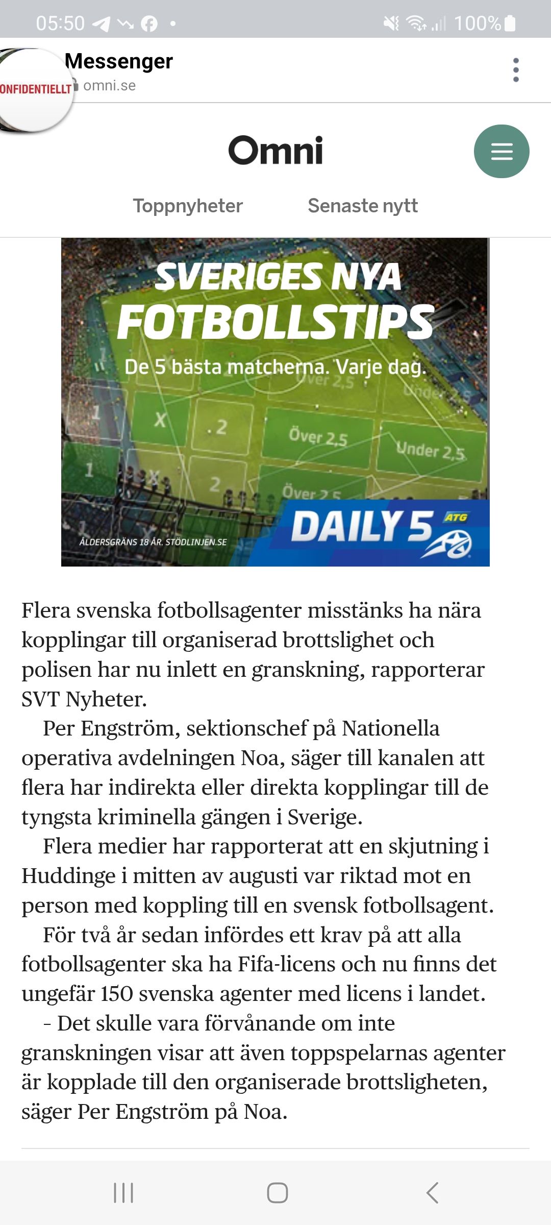 Svenska Fotbollsagenter & Organiserad Brottslighet