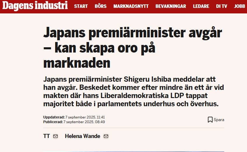 Japans PM Avgår