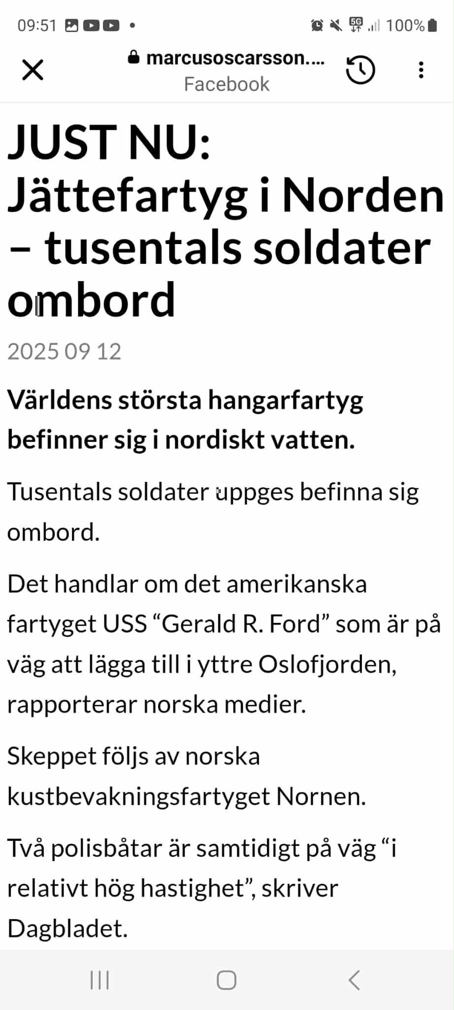 Gerald R Ford I Nordiskt Vatten