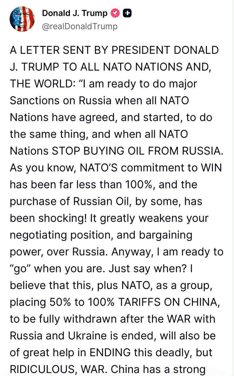 Trump Sanktionerar Om Europa Slutar Köpa Rysk Olja