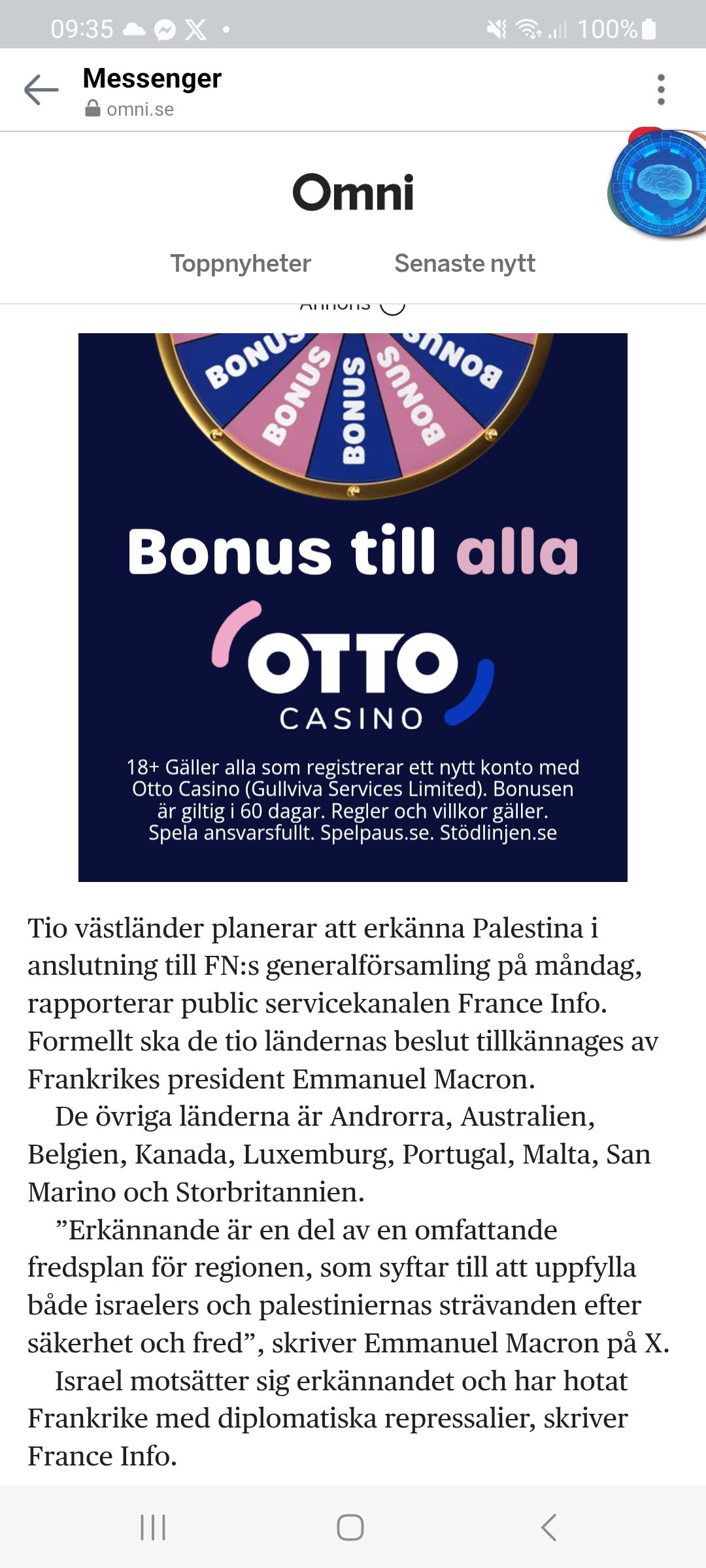 Palestinaplaneringserkännande Länder