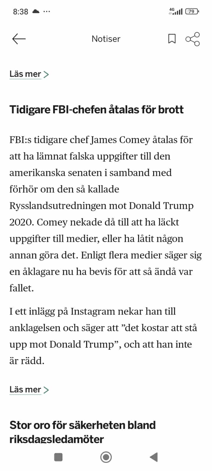 Comey Åtalas