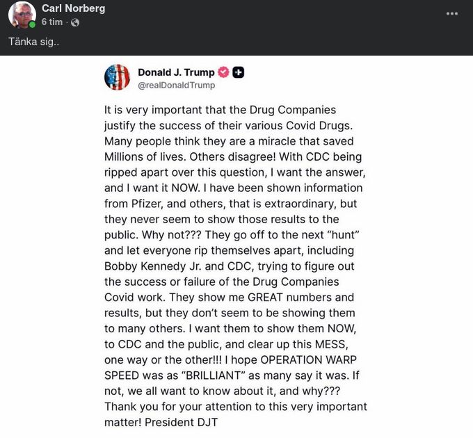 Trump Vill Ha Svar Om Läkemedelsföretagens Olika Coviddroger