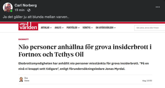 EBM Anhåller Nio För Grova Insiderbrott